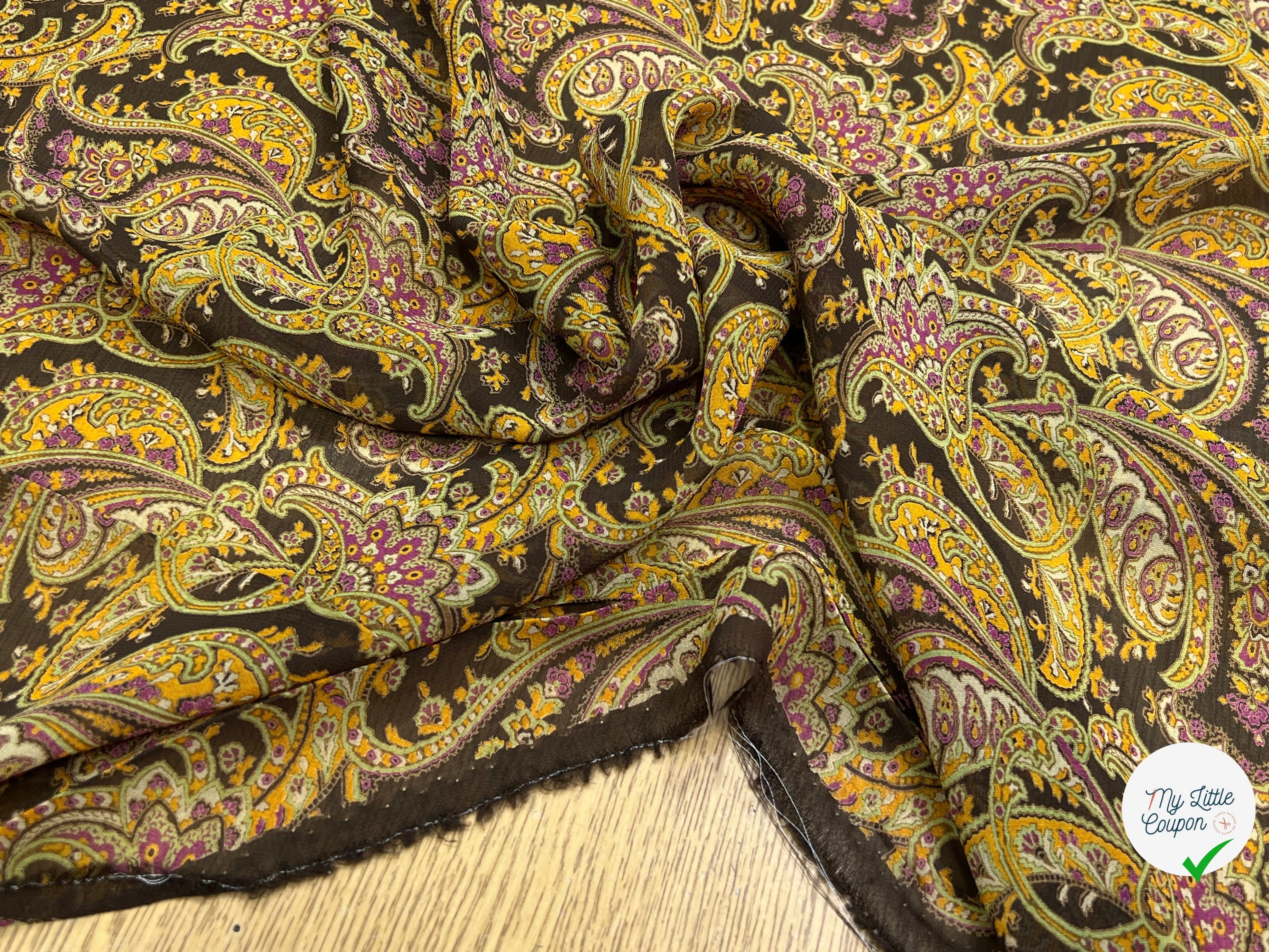 MOUSSELINE DE SOIE IMPRIMÉE FLORALES IMPERIALES - My Little Coupon