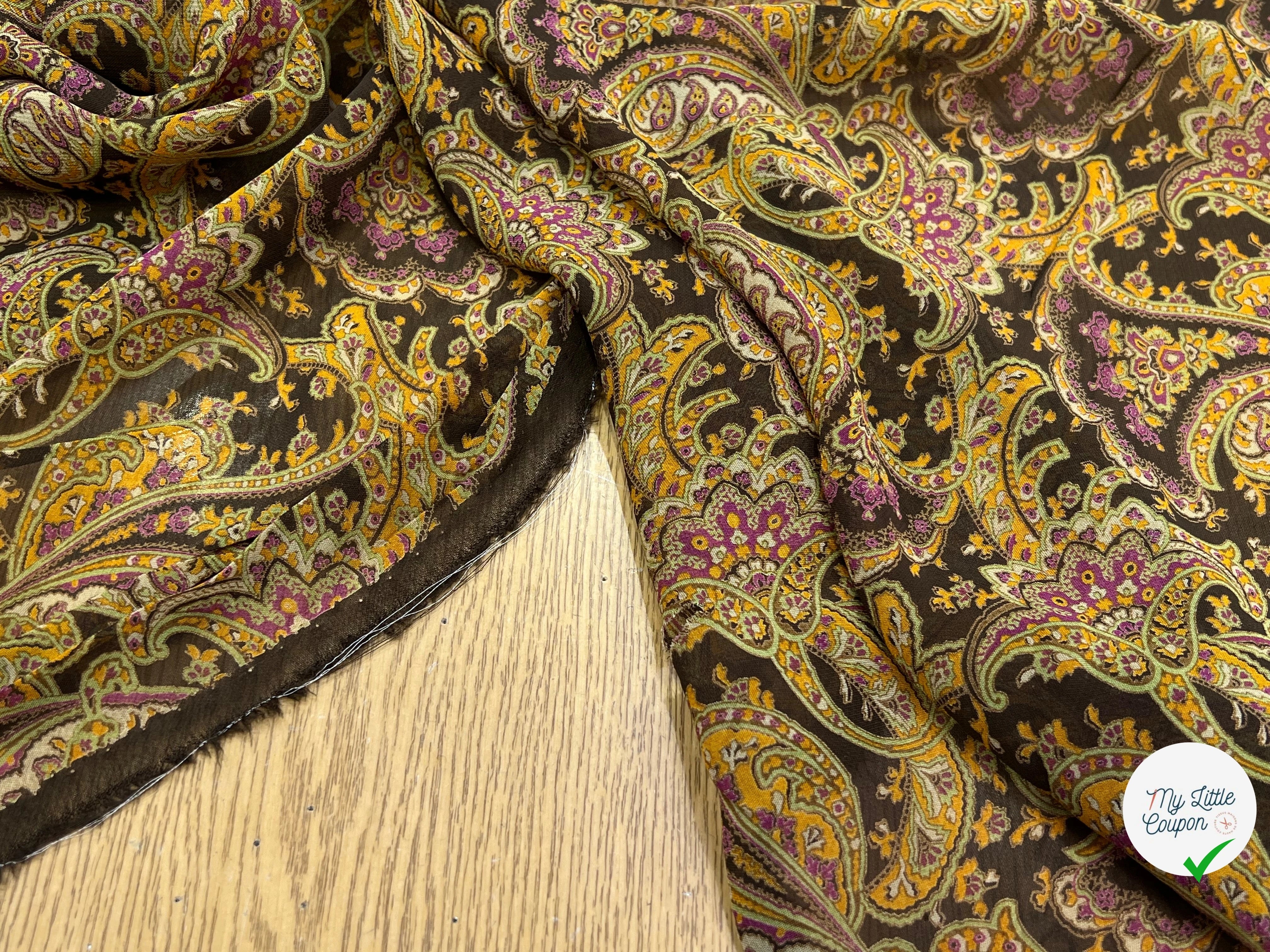 MOUSSELINE DE SOIE IMPRIMÉE FLORALES IMPERIALES - My Little Coupon