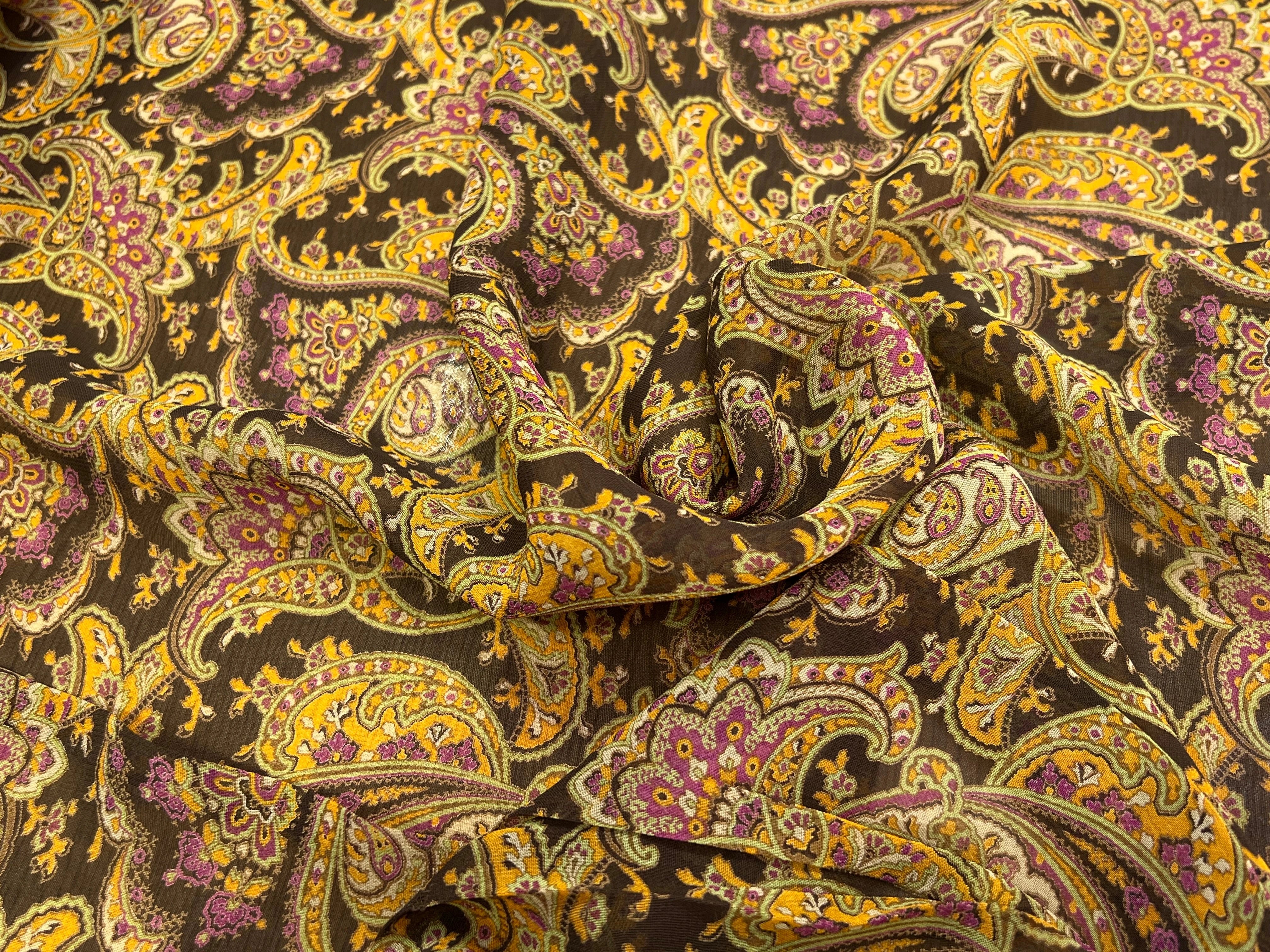 MOUSSELINE DE SOIE IMPRIMÉE FLORALES IMPERIALES - My Little Coupon