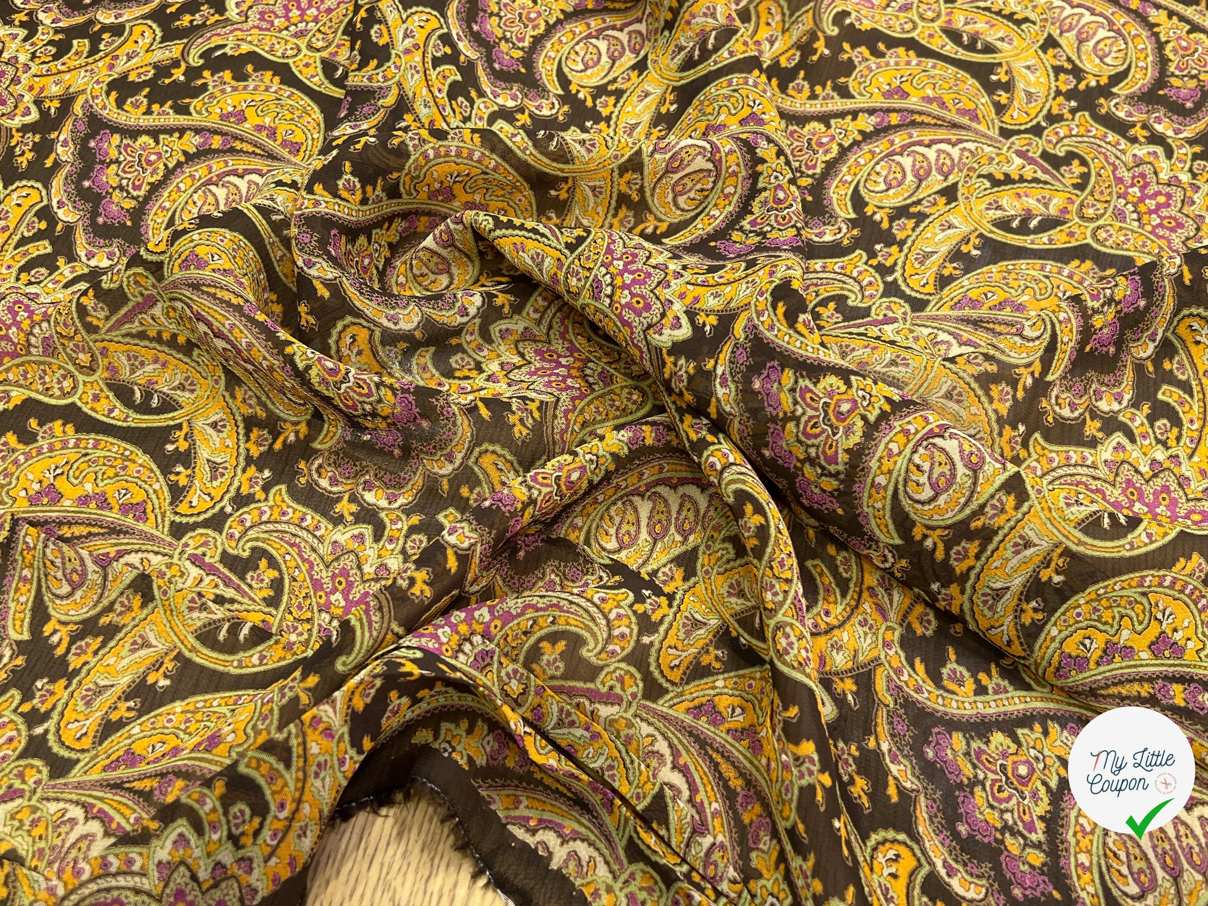 MOUSSELINE DE SOIE IMPRIMÉE FLORALES IMPERIALES - My Little Coupon