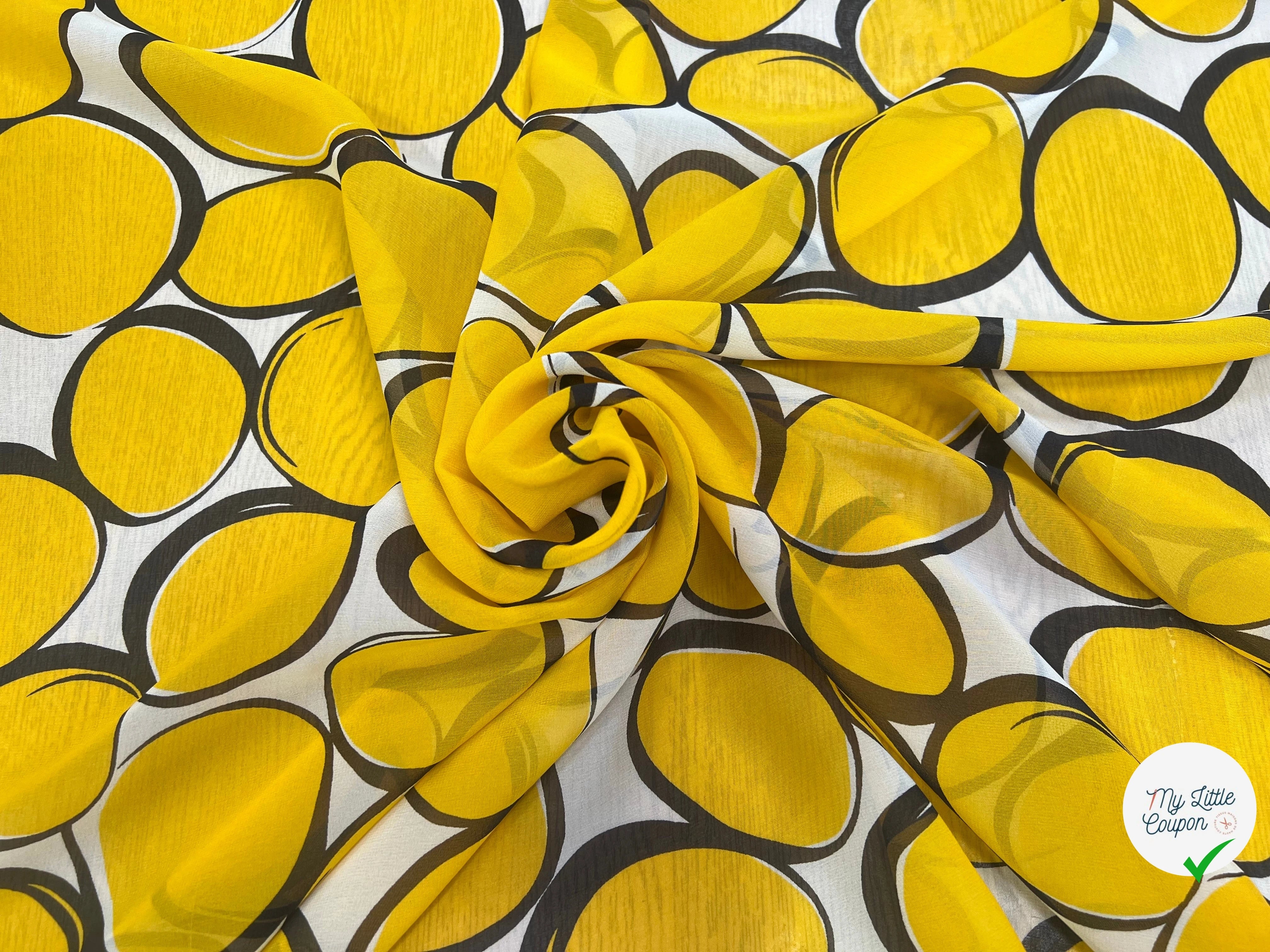 MOUSSELINE DE SOIE ROND JAUNE - My Little Coupon