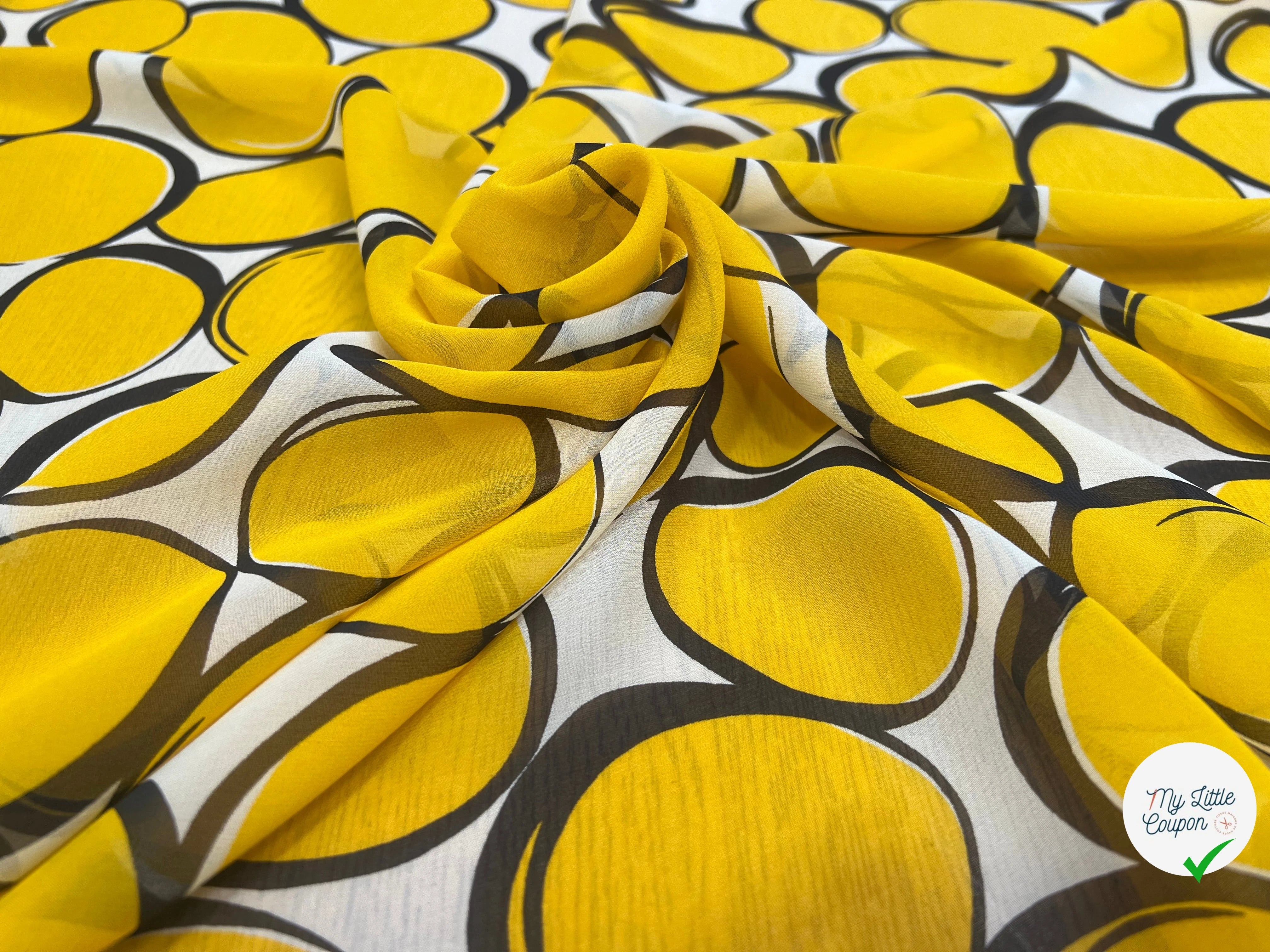 MOUSSELINE DE SOIE ROND JAUNE - My Little Coupon