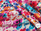 MOUSSELINE FLEURS AQUARELLE BLEUE & ROUGE - My Little Coupon