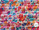 MOUSSELINE FLEURS AQUARELLE BLEUE & ROUGE - My Little Coupon