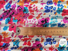 MOUSSELINE FLEURS AQUARELLE BLEUE & ROUGE - My Little Coupon