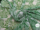 MOUSSELINE FOND VERT IMPRIMÉE MOTIFS FLORAUX - My Little Coupon