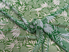 MOUSSELINE FOND VERT IMPRIMÉE MOTIFS FLORAUX - My Little Coupon