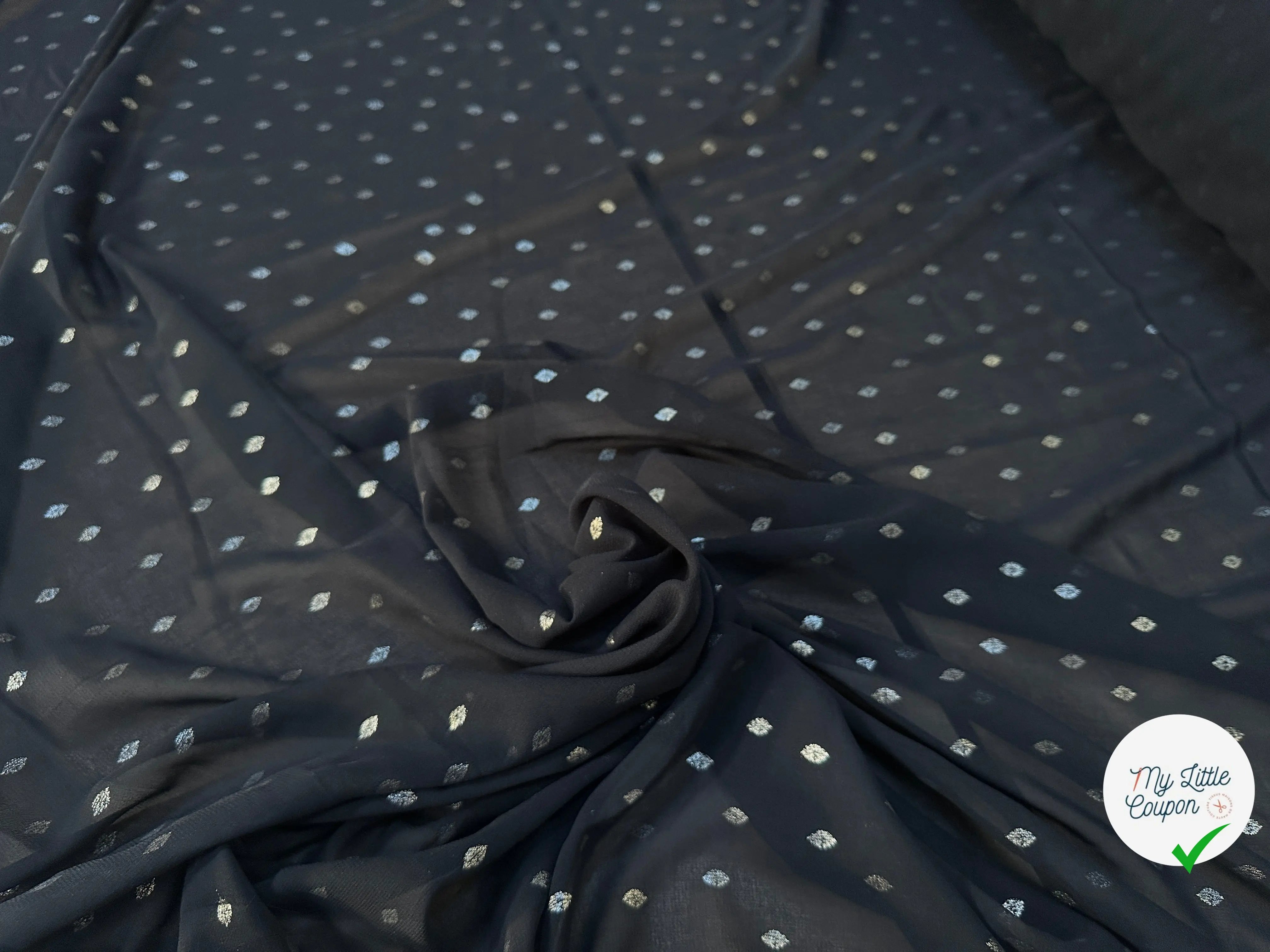 MOUSSELINE GOUTTELETTE LOSANGES DORÉS - My Little Coupon