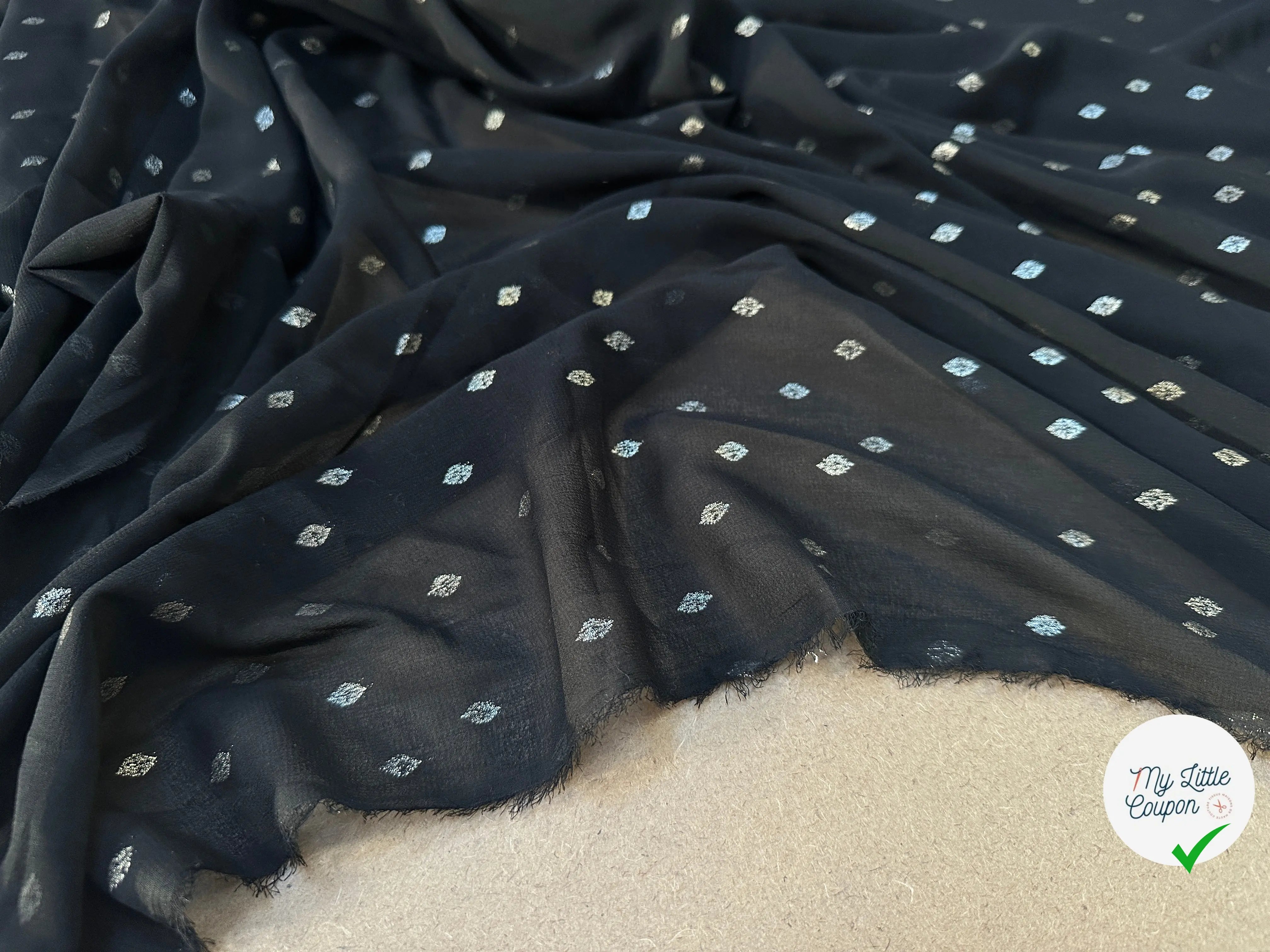 MOUSSELINE GOUTTELETTE LOSANGES DORÉS - My Little Coupon