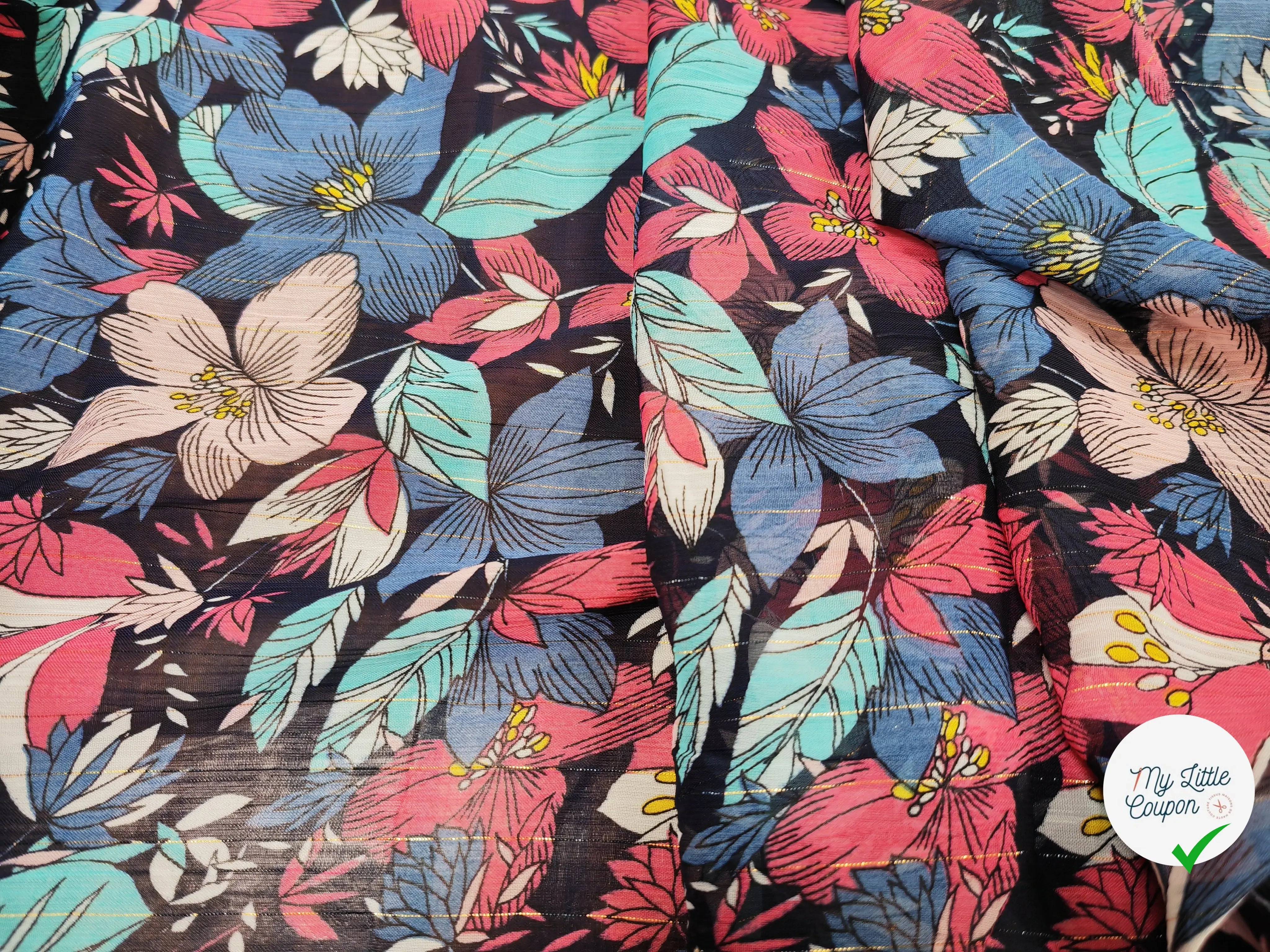 MOUSSELINE HIBISCUS ROSE & BLEU - My Little Coupon