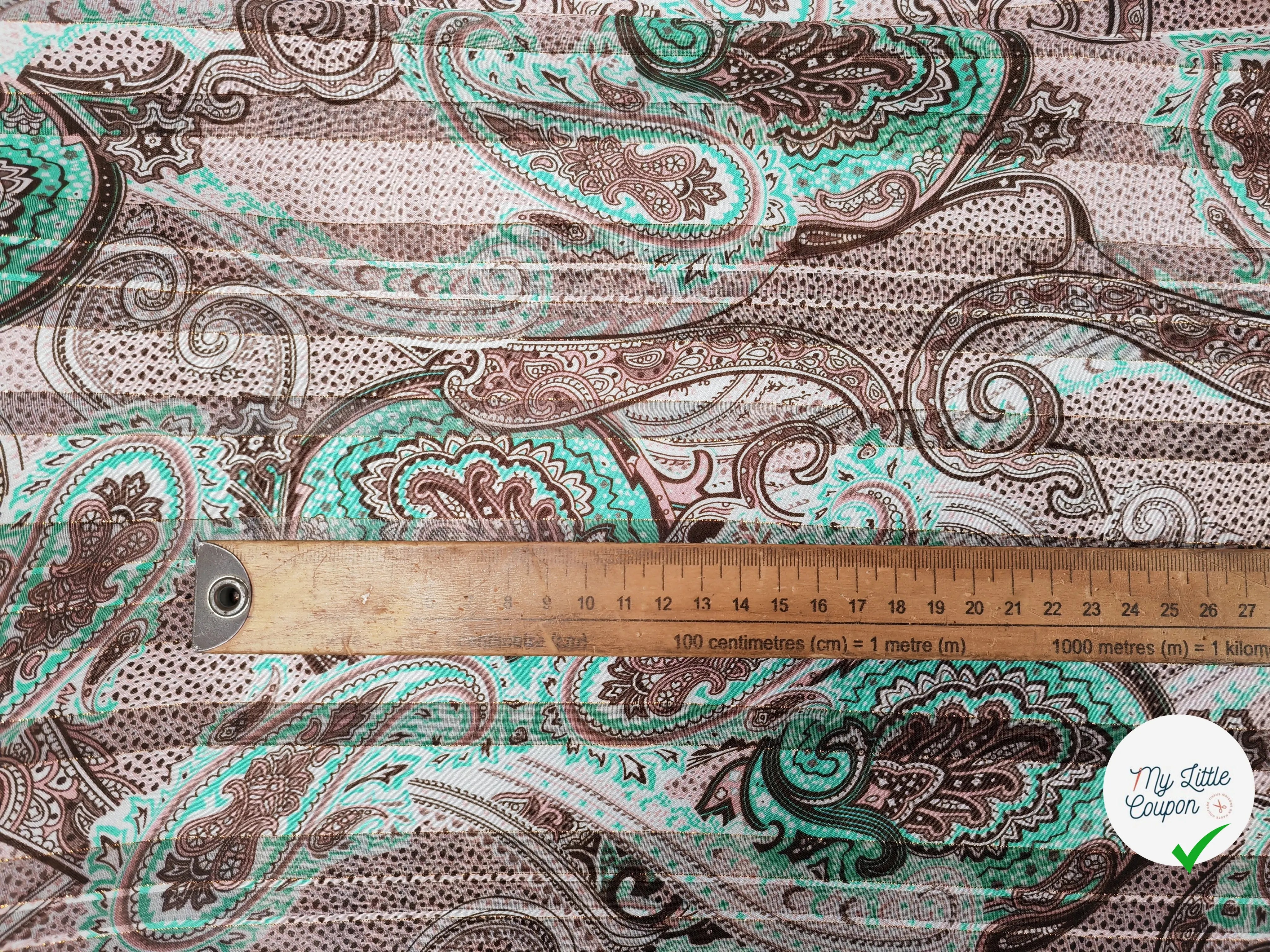 MOUSSELINE MOTIF BANDANA CHÂTAIGNE & ÉMERAUDE - My Little Coupon