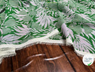 MOUSSELINE MOTIF FEUILLAGES VERT 100% POLYESTER - My Little Coupon