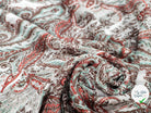 MOUSSELINE OSLOW MOTIF BANDANA ROUGE & VERT - My Little Coupon