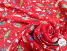 MOUSSELINE OSLOW PLUMES MULTICOLORE FOND ROUGE - My Little Coupon