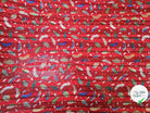 MOUSSELINE OSLOW PLUMES MULTICOLORE FOND ROUGE - My Little Coupon