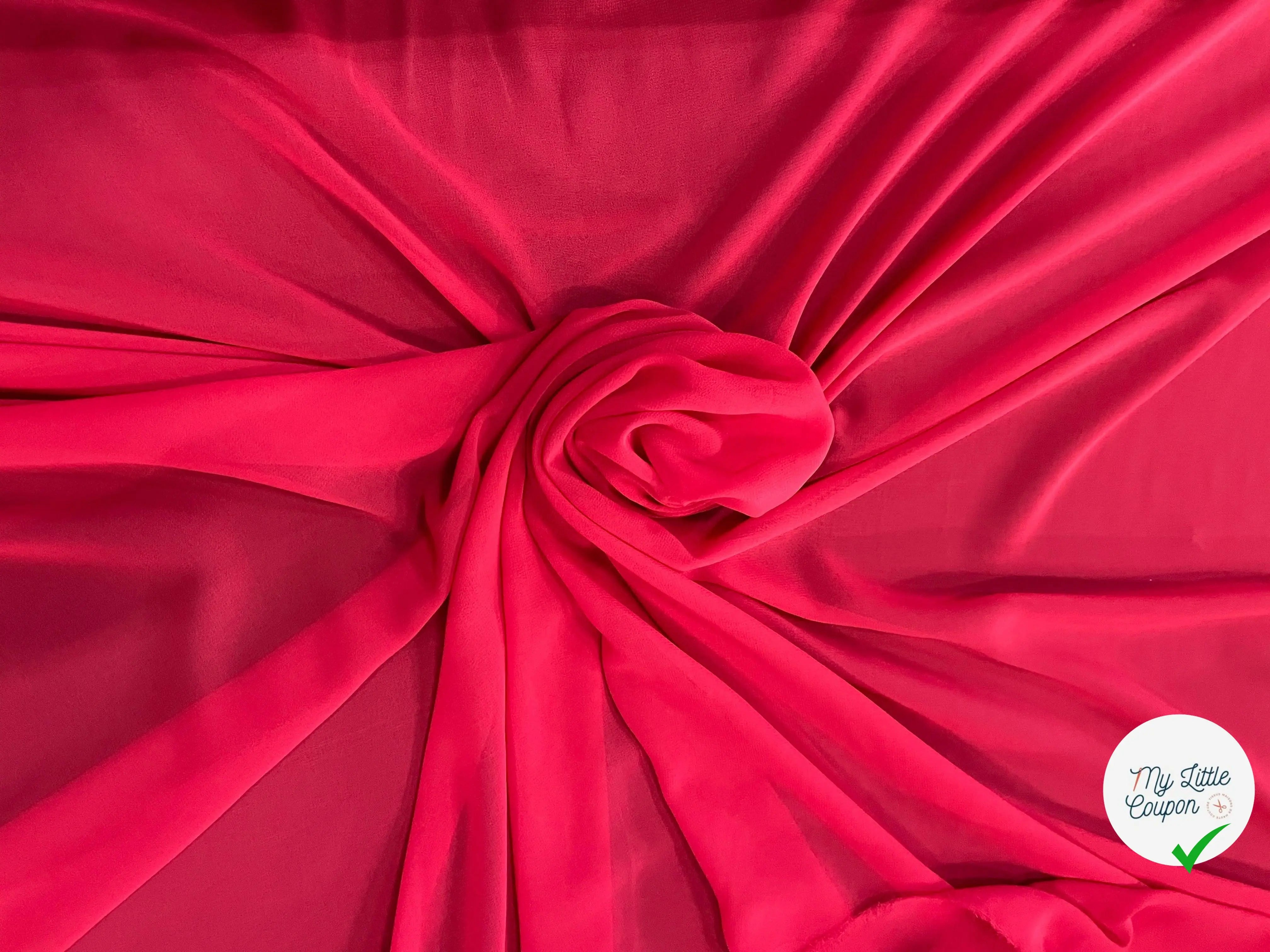 MOUSSELINE ROSE RUBIS - My Little Coupon - tissu - coudre