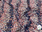 MOUSSELINE YORYU FOND MARINE MAGNIFIQUES MOTIFS FLORAUX - My Little Coupon