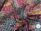 MOUSSELINE YORYU SATIN STRIPE PRINT FUSHIA BLUE&ORANGE - My Little Coupon