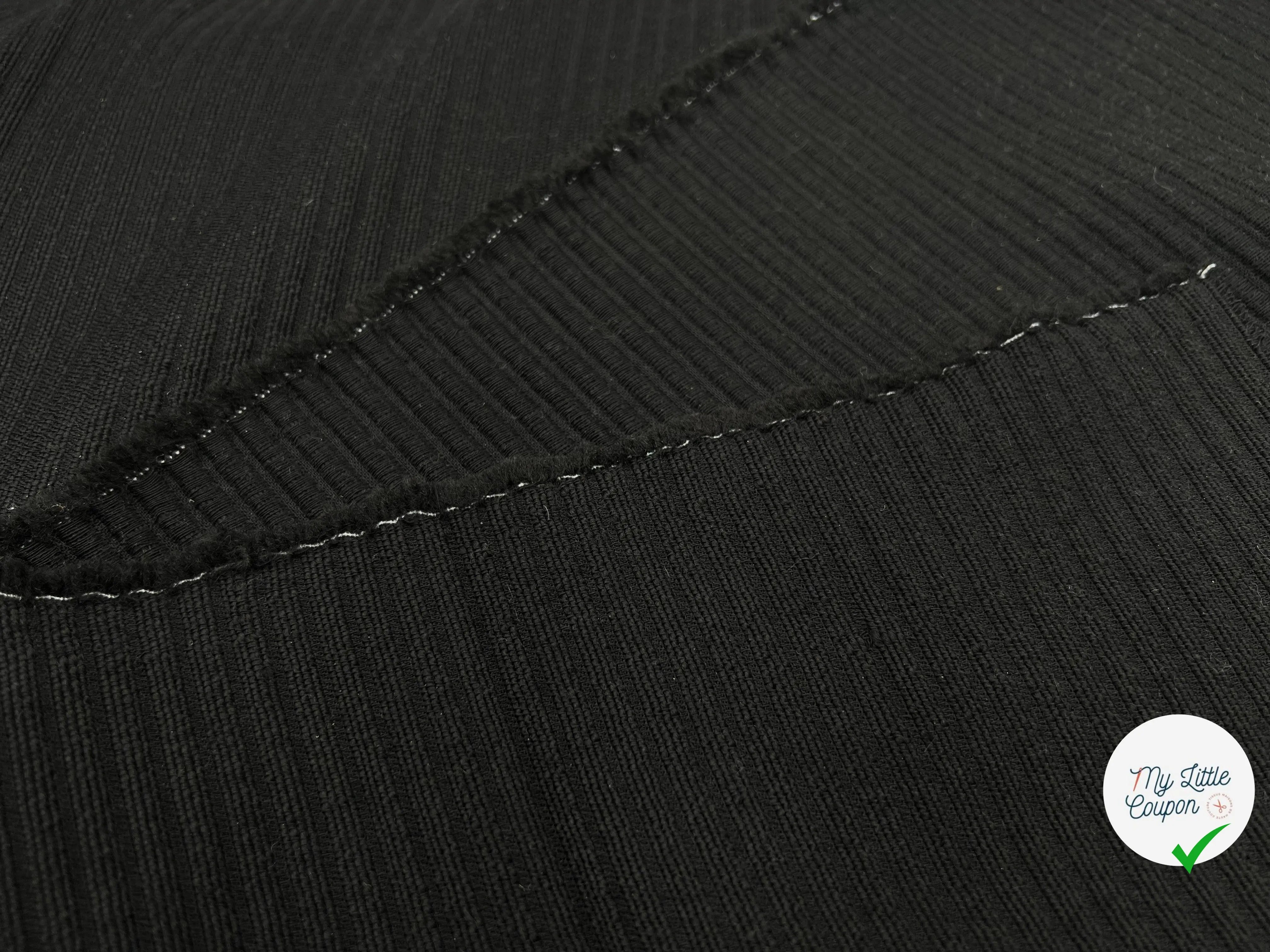 MAILLE OTTOMAN NOIRE - coupon de tissu de 3 mètres - My Little Coupon - tissu - coudre