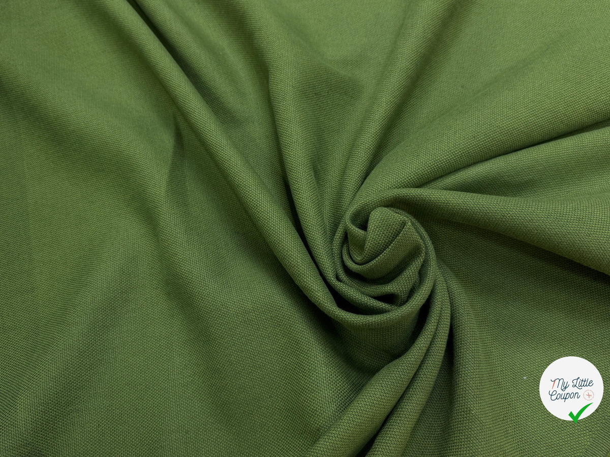 TOILE NATTÉE DE COTON LIN LOURDE VERT 56% COTON - My Little Coupon