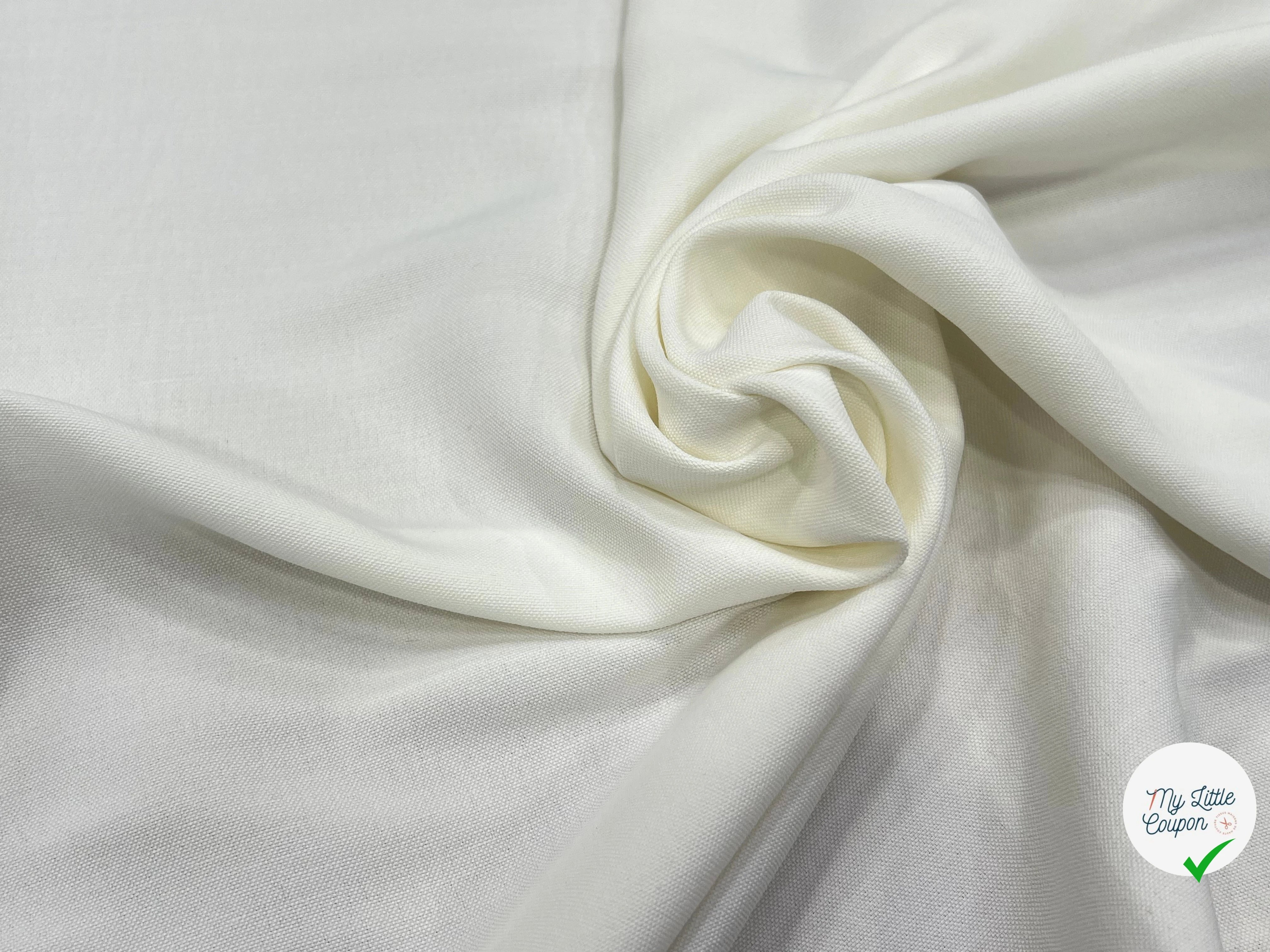 NATTÉ DE COTON FLUIDE STRETCH BLANC - My Little Coupon