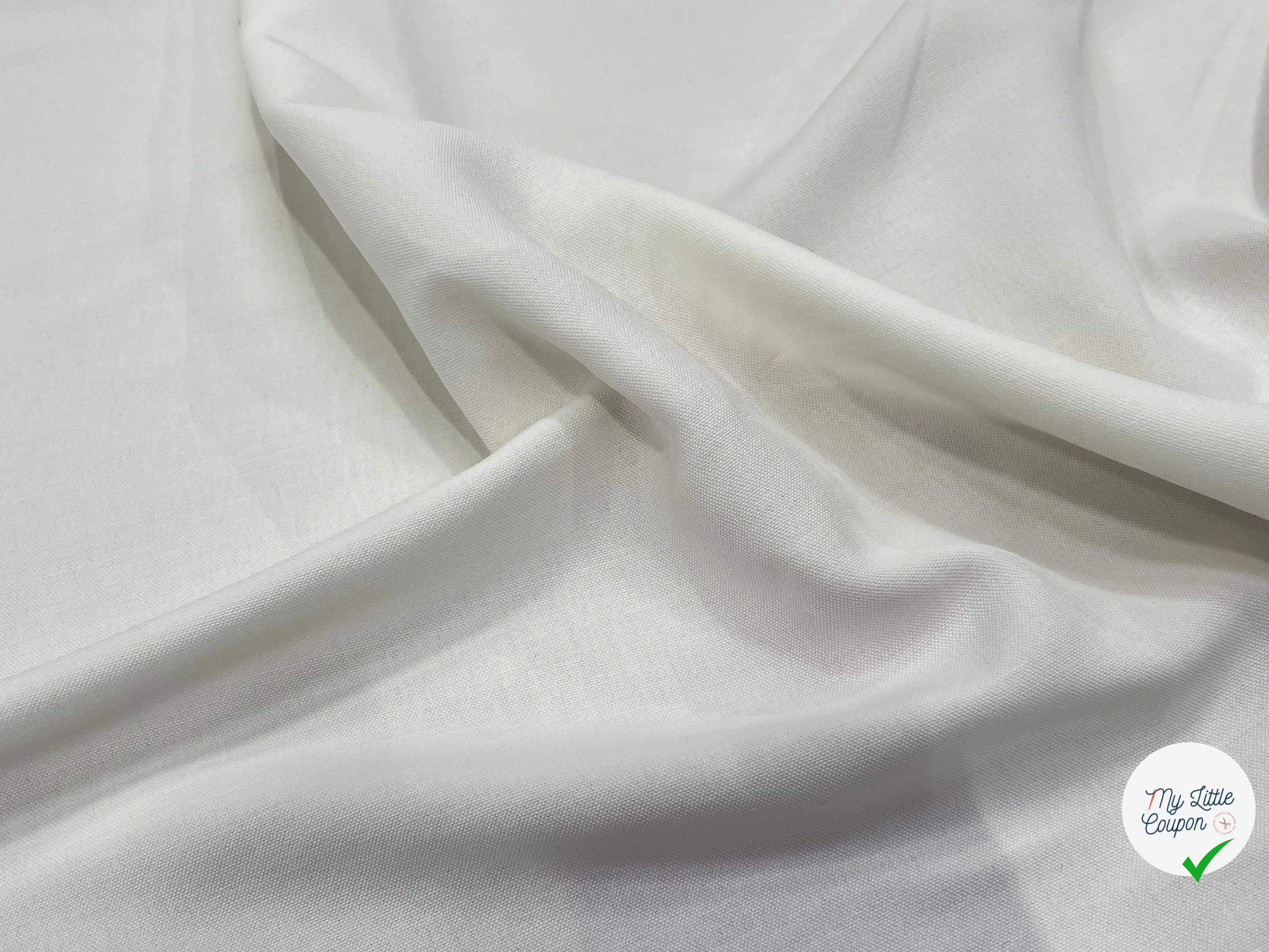 NATTÉ DE COTON FLUIDE STRETCH BLANC - My Little Coupon