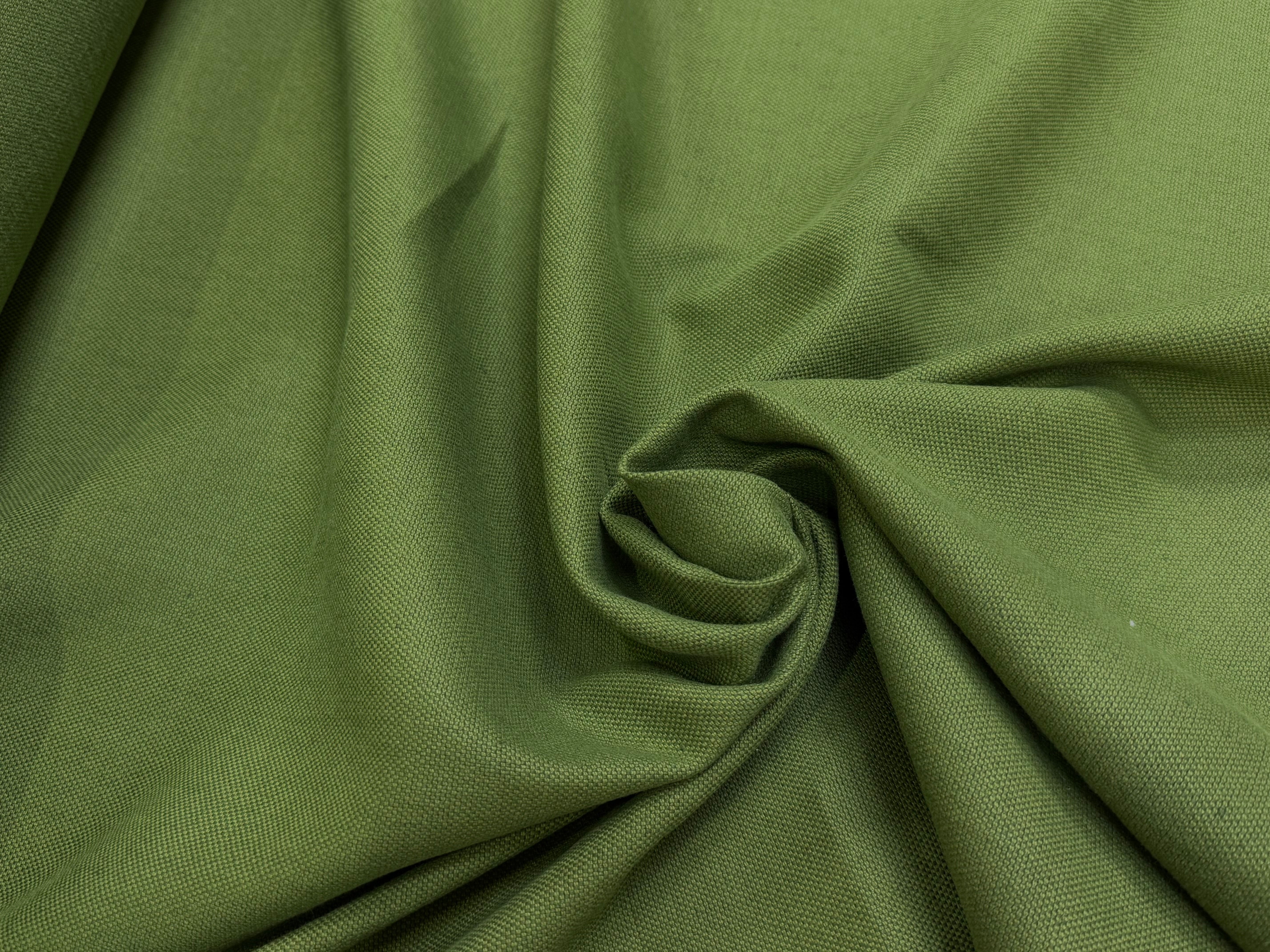 TOILE NATTÉE DE COTON LIN LOURDE VERT 56% COTON - My Little Coupon
