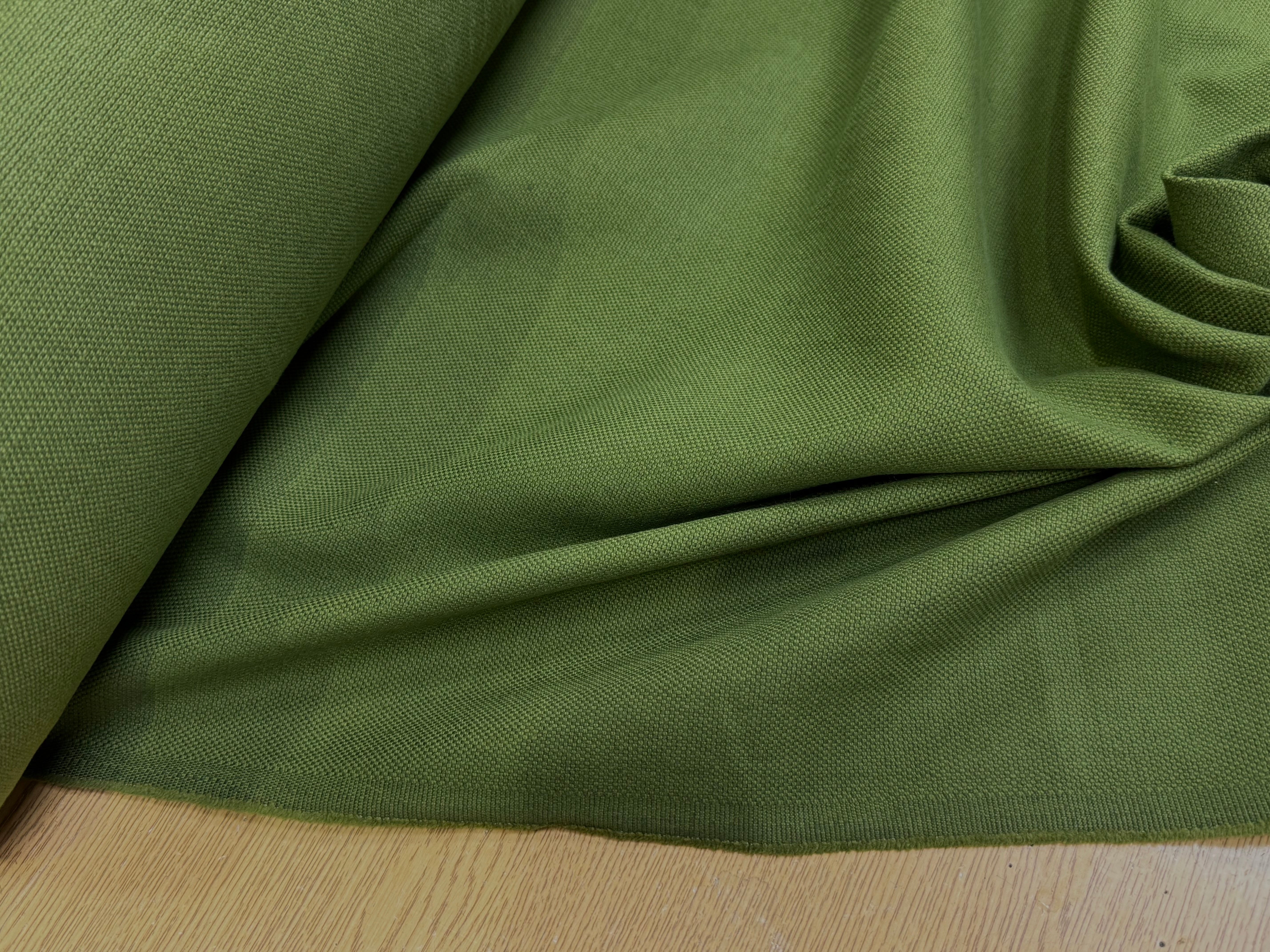 TOILE NATTÉE DE COTON LIN LOURDE VERT 56% COTON - My Little Coupon
