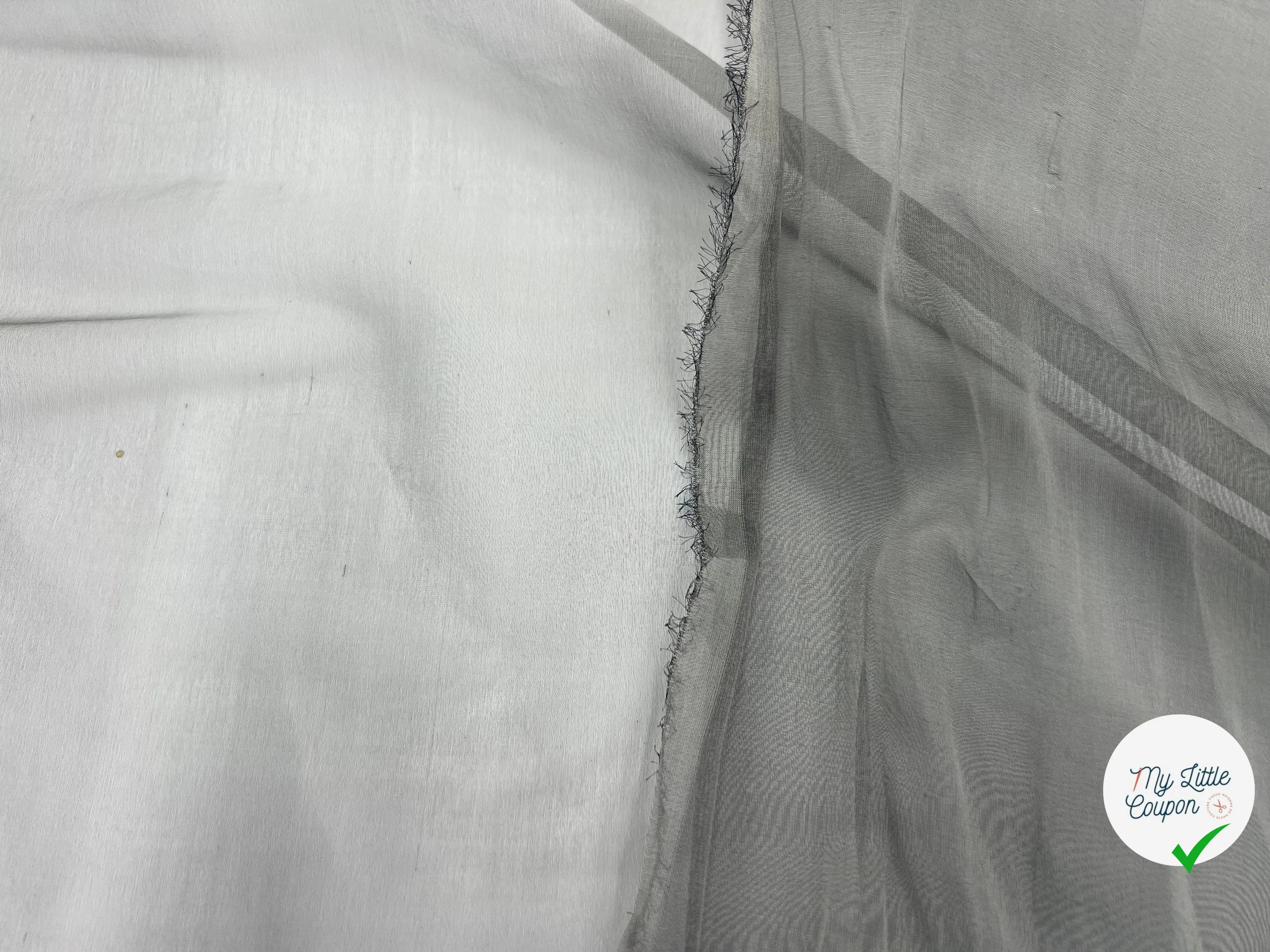 ORGANZA DE SOIE COULEUR NUAGES DE CENDRES - coupon de tissu de 3 mètres - My Little Coupon - tissu - coudre