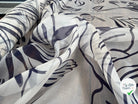 ORGANZA DE SOIE IMPRIMÉ GRAPHIQUE FONC BLANC - My Little Coupon
