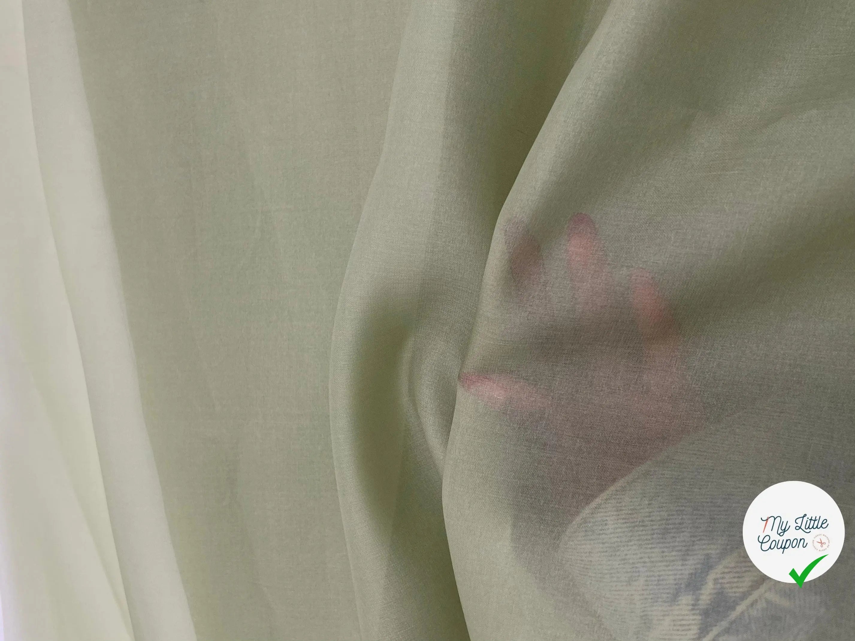 ORGANZA DE SOIE VERT AMANDE - My Little Coupon - tissu - coudre