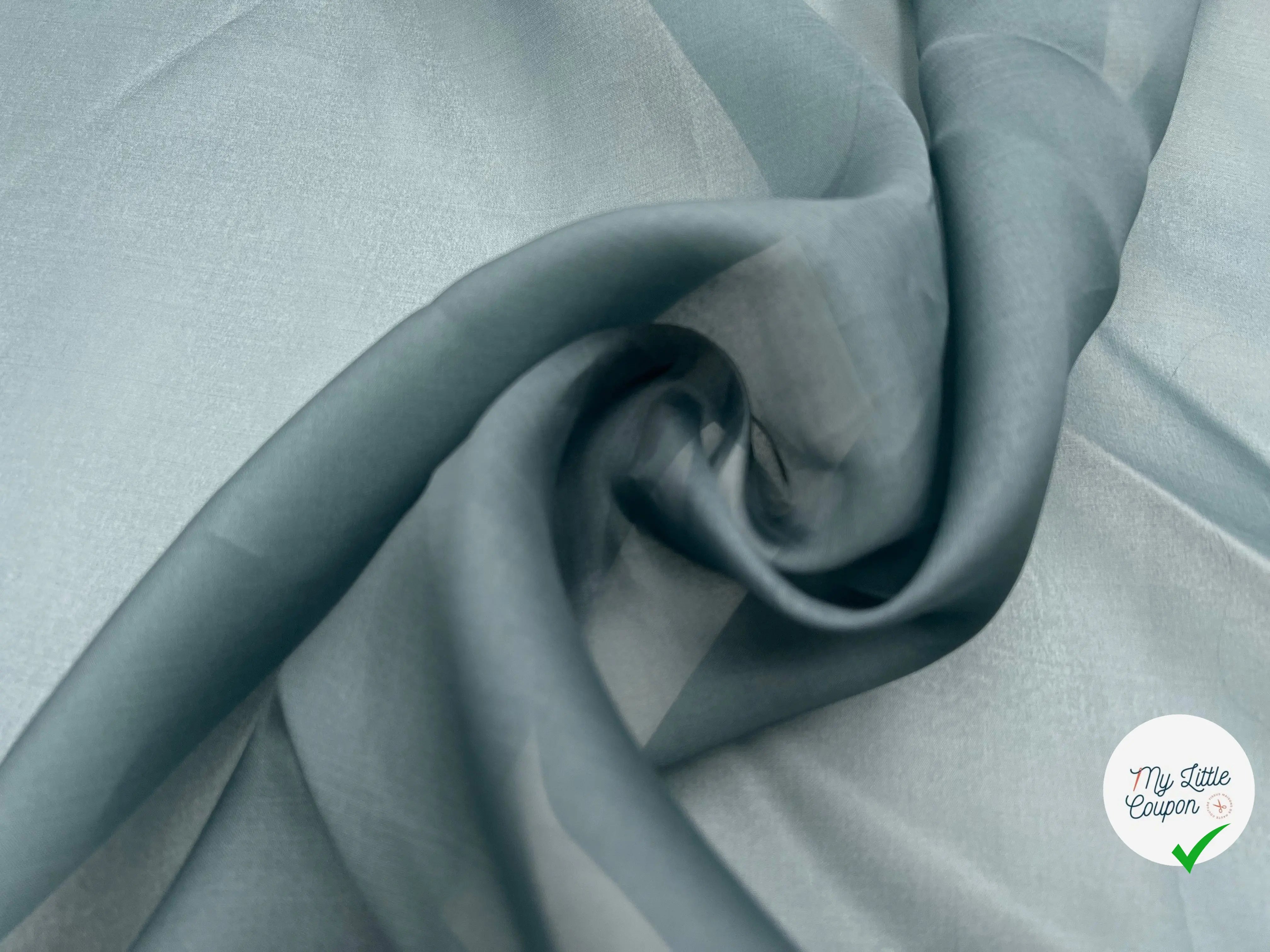 ORGANZA DE SOIE VERT VENITIEN FONCÉ - My Little Coupon - tissu - coudre