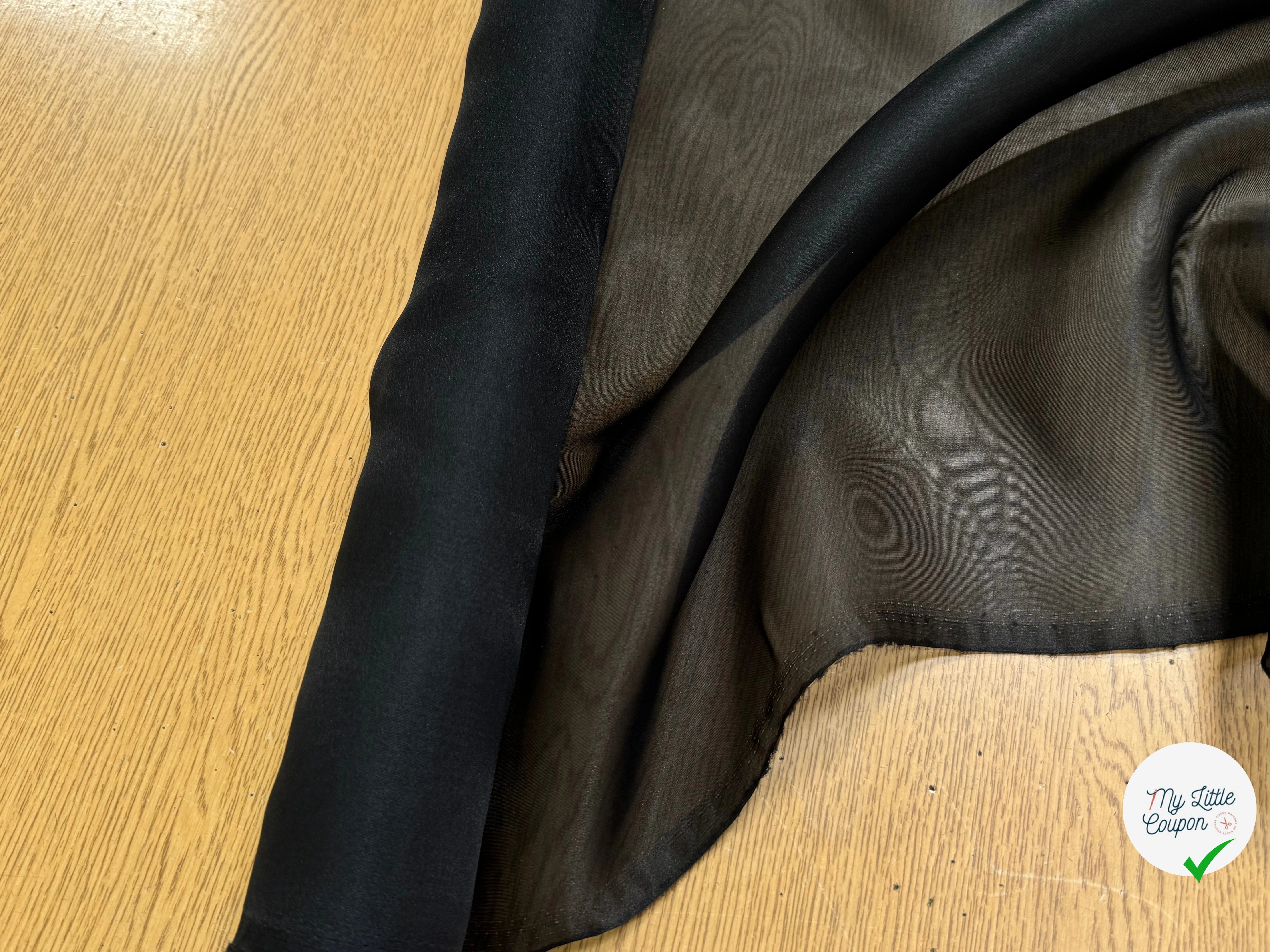 ORGANZA LÉGÈREMENT CREPÉ NOIR - My Little Coupon