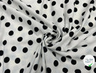OTTOMAN BENGALINE FOND BLANC PASTILLE NOIRE 25MM - coupon de tissu de 3 mètres - My Little Coupon - tissu - coudre