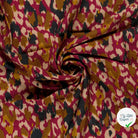 Ottoman de viscose abstrait bordeaux