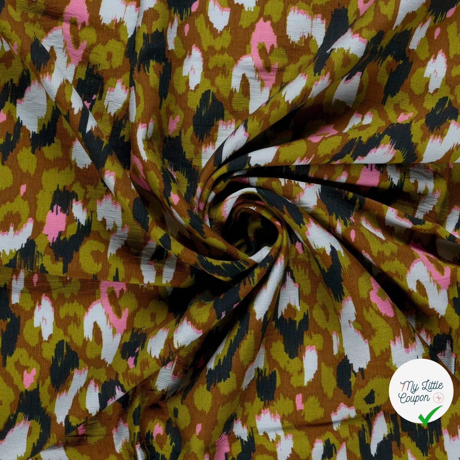 Ottoman de viscose abstrait vert