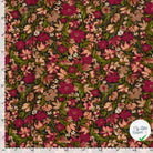 Ottoman de viscose fleurs bordeaux