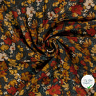 Ottoman de viscose fleurs brique