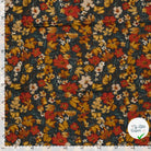 Ottoman de viscose fleurs brique