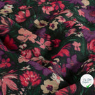 Ottoman de viscose fleurs fuchsia