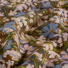 Ottoman de viscose fleurs marron