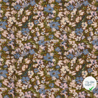 Ottoman de viscose fleurs marron