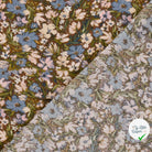 Ottoman de viscose fleurs marron