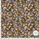 Ottoman de viscose fleurs marron