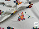 OTTOMAN STRETCH COTON CRÈME PAPILLONS - My Little Coupon