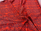 OTTOMAN STRETCH VISCOSE COTON IMRIMÉ GÉOMÉTRIQUE ORANGE - My Little Coupon