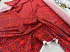 OTTOMAN STRETCH VISCOSE COTON IMRIMÉ GÉOMÉTRIQUE ORANGE - My Little Coupon