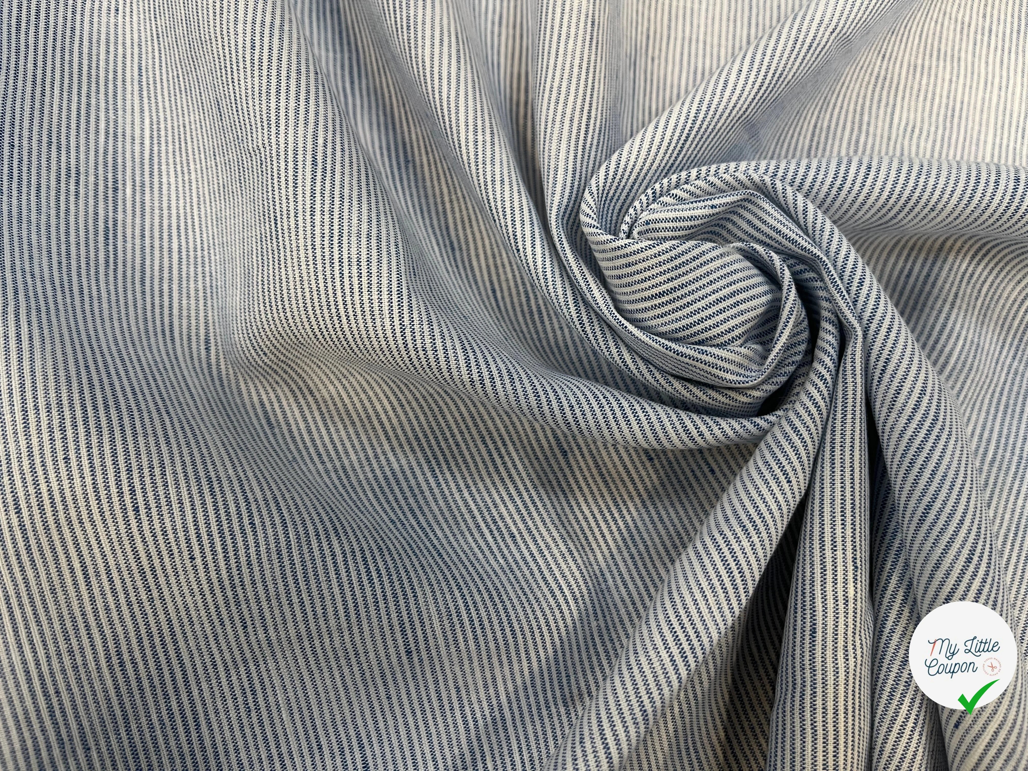 OXFORD 100% COTON BLANC À RAYURES BLEUES - My Little Coupon