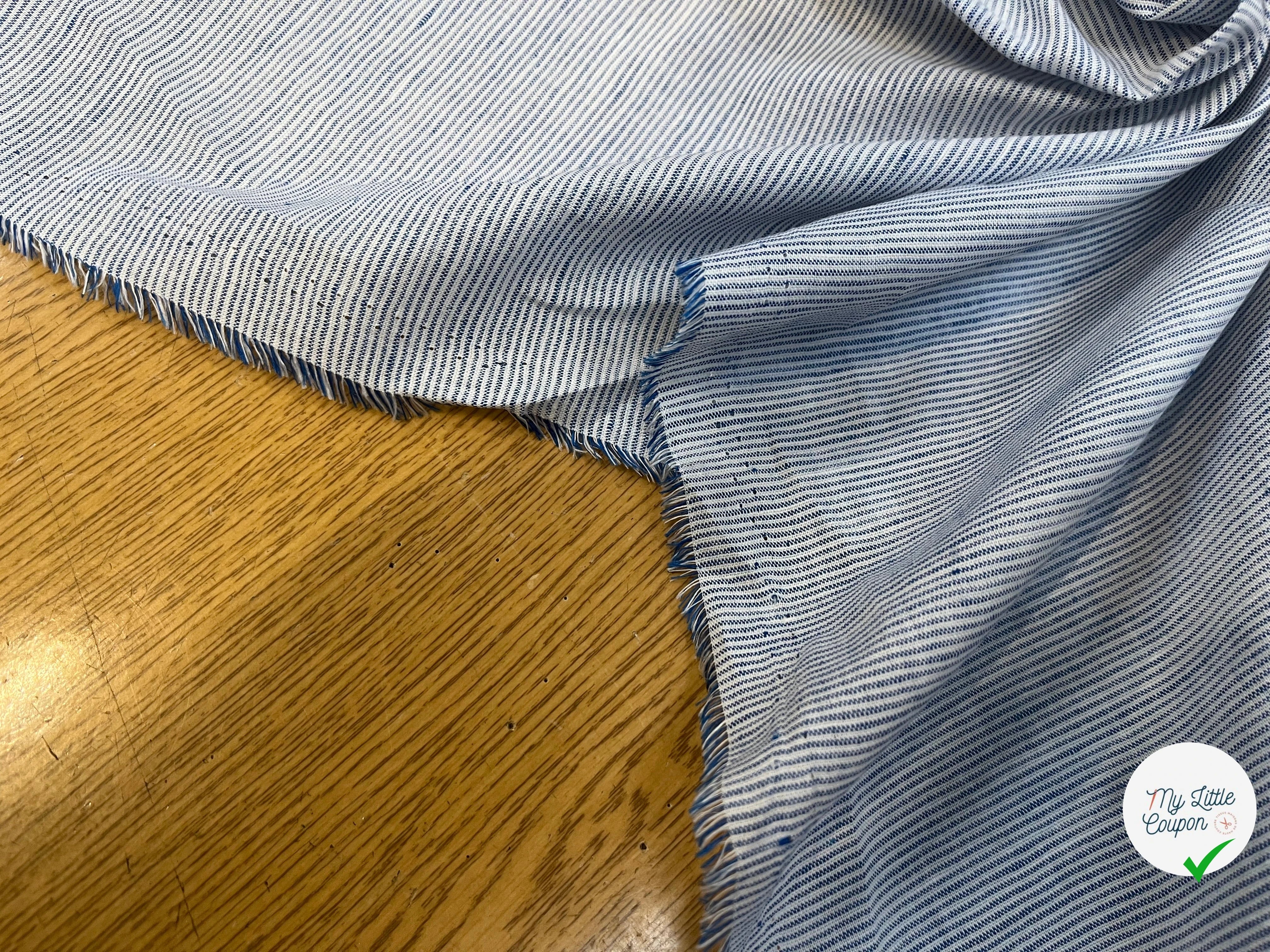 OXFORD 100% COTON BLANC À RAYURES BLEUES - My Little Coupon
