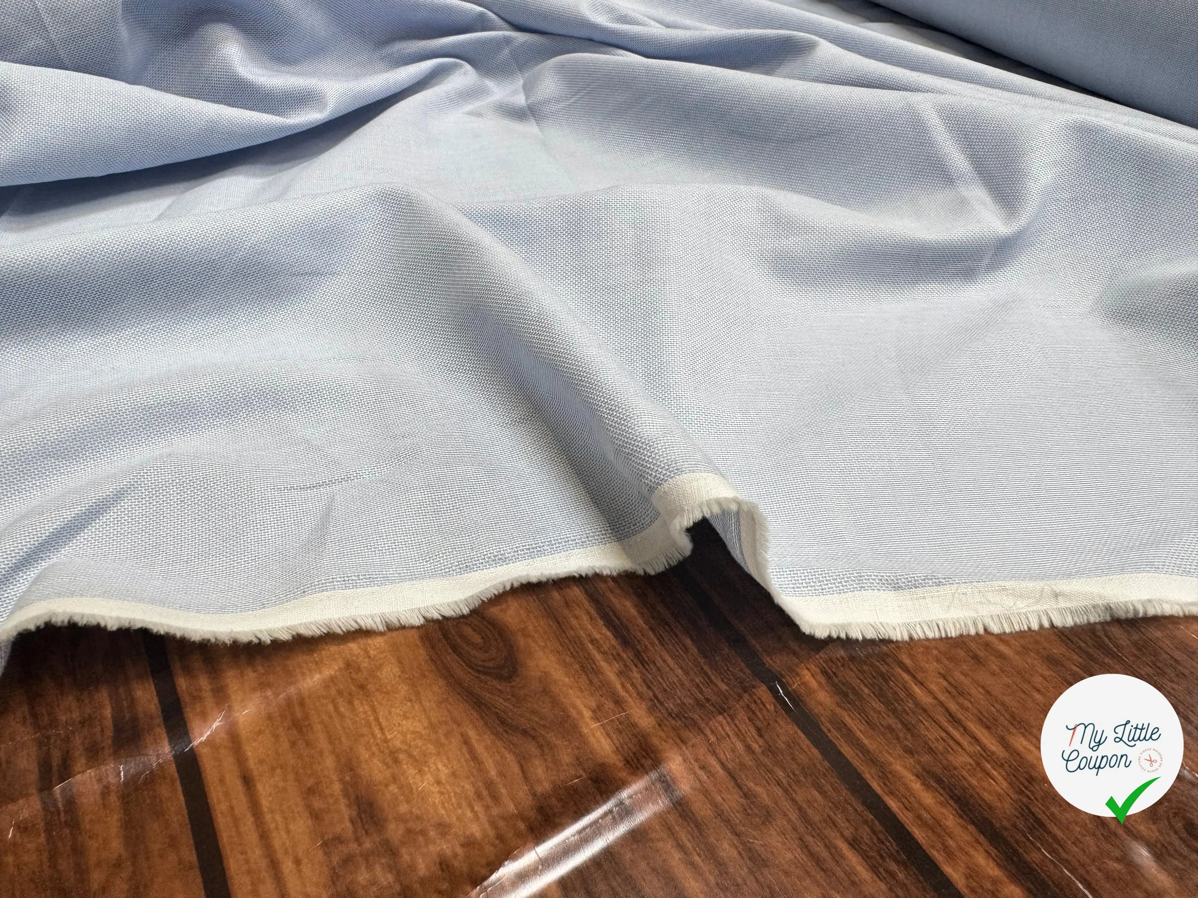 OXFORD COTON BLANC ET BLEU CLAIR - My Little Coupon